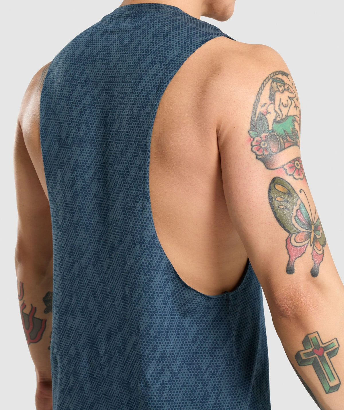 Gymshark Critical Drop Arm Tank - Teal Print