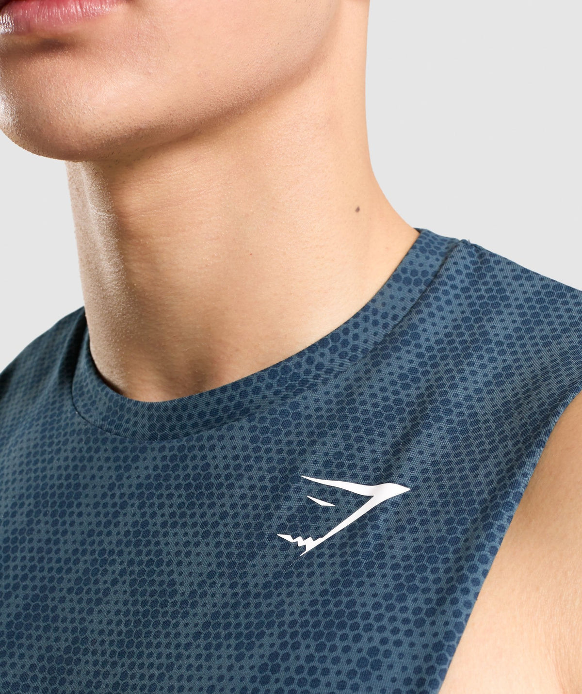 Gymshark Critical Drop Arm Tank - Teal Print