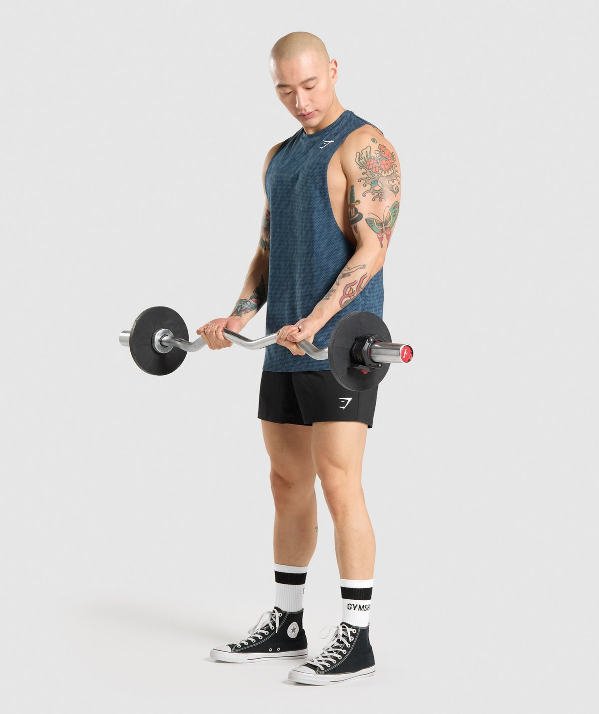 Gymshark Critical Drop Arm Tank - Teal Print