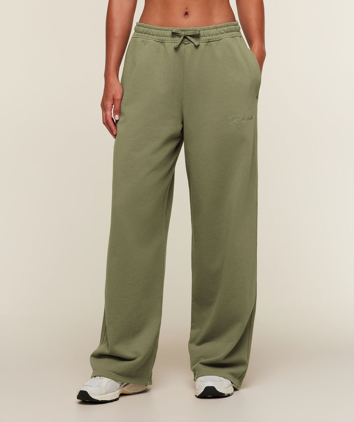 Gymshark Appliqué Pants - Grounded Green/Wash