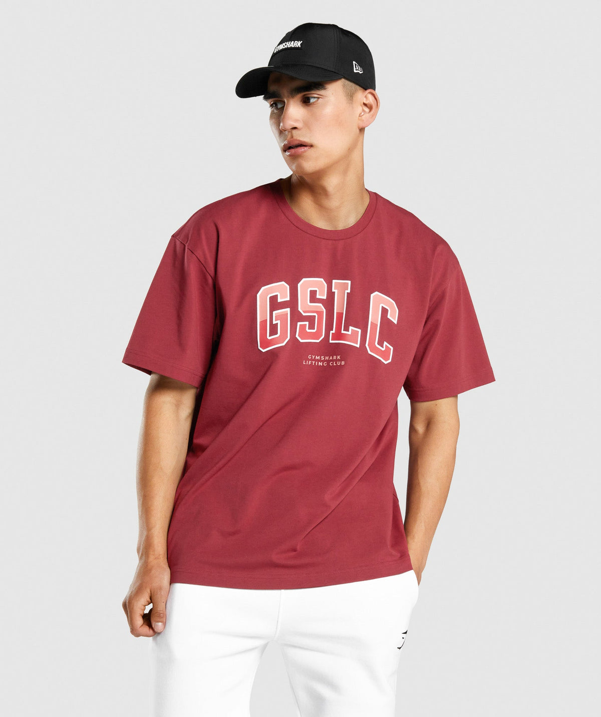Gymshark GSLC Collegiate Oversized T-Shirt - Burgundy