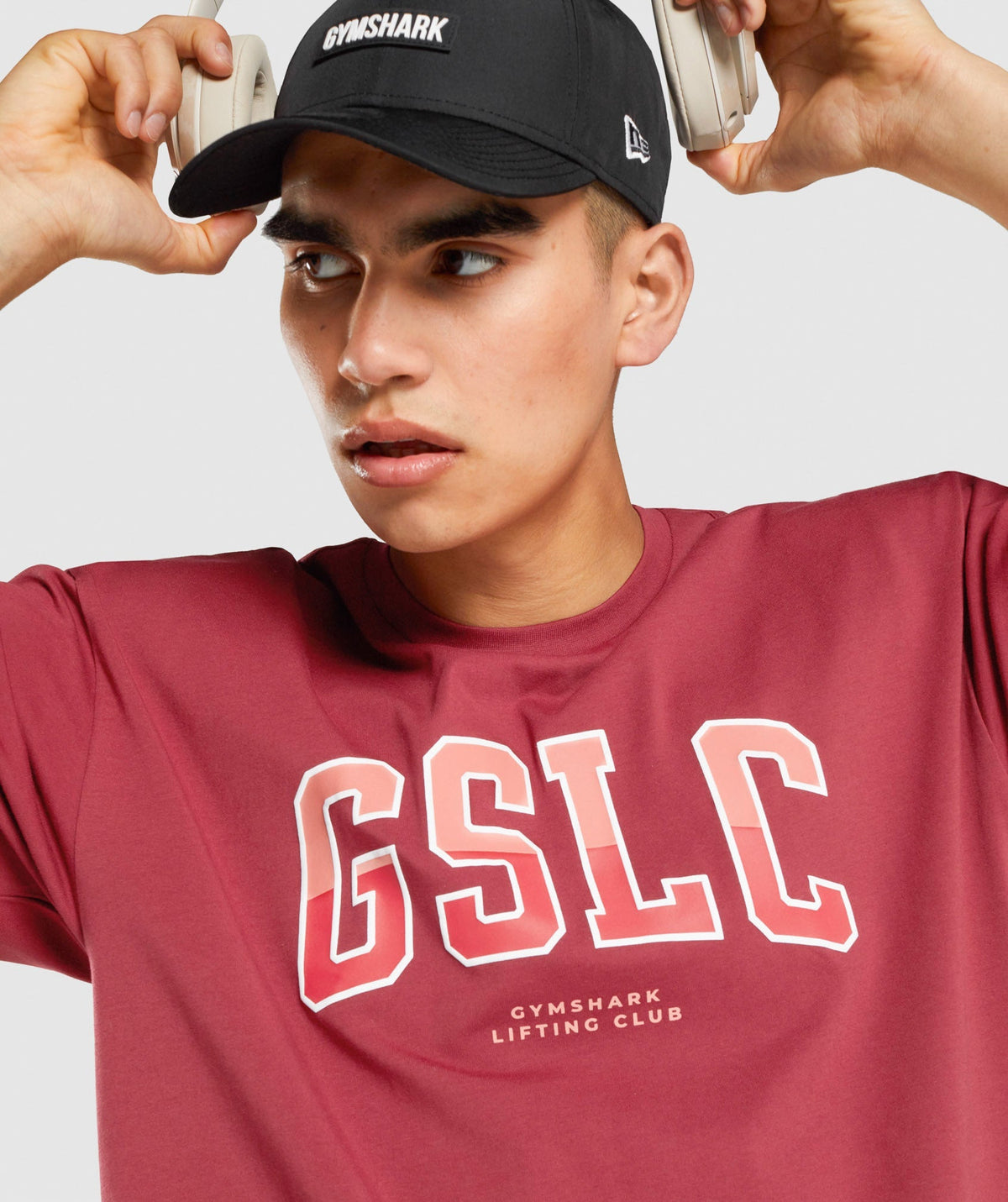 Gymshark GSLC Collegiate Oversized T-Shirt - Burgundy