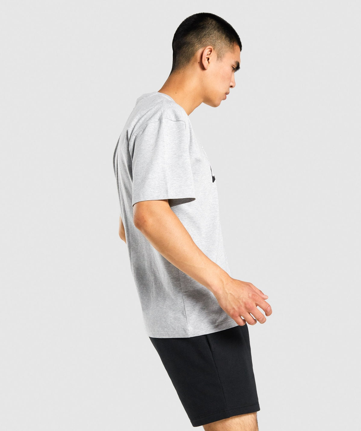 Gymshark GSLC Collegiate Oversized T-Shirt - Light Grey Marl