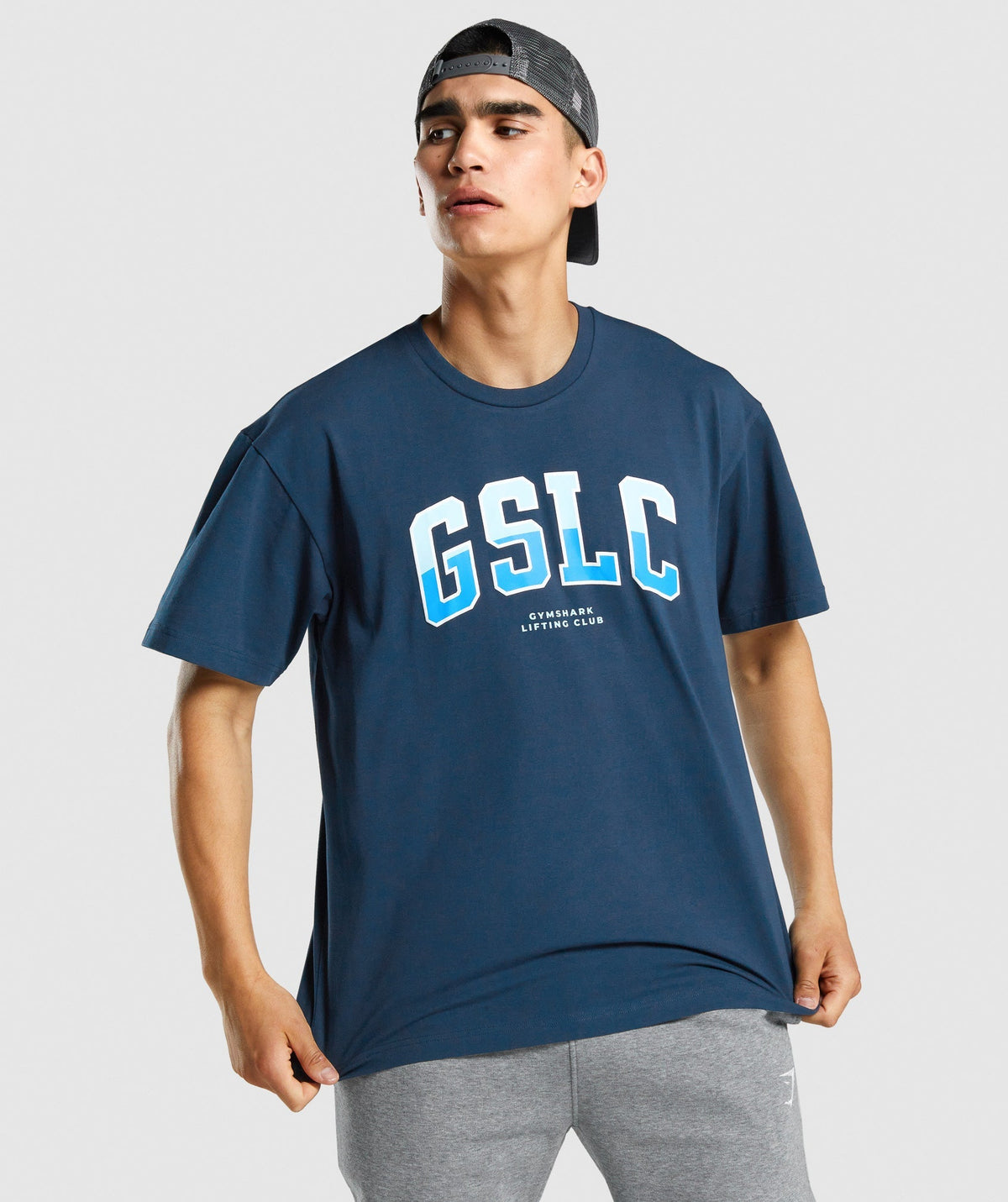 Gymshark GSLC Collegiate Oversized T-Shirt - Navy