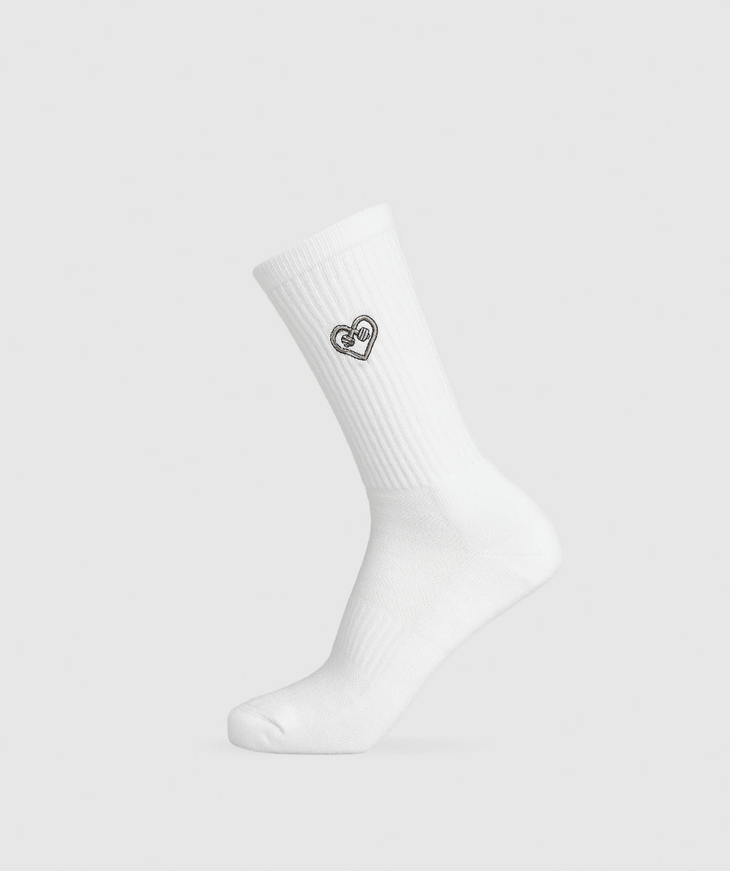 Gymshark GFX Heart Crew Sock Single - White