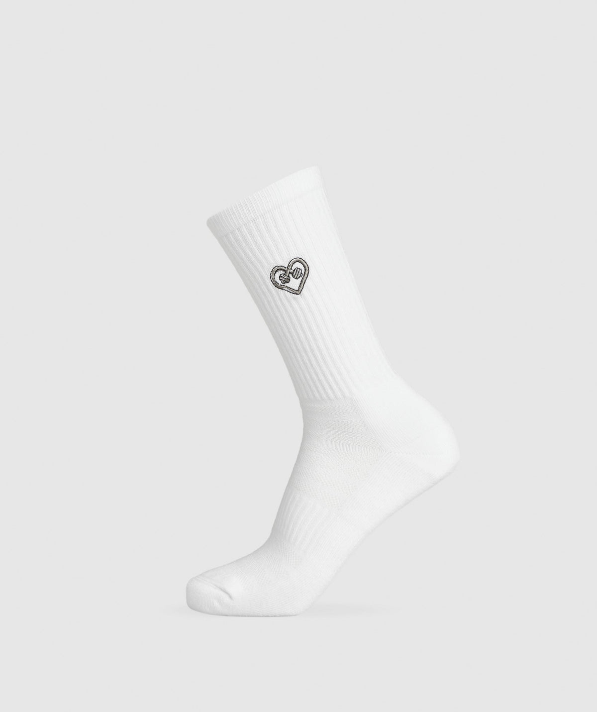 Gymshark GFX Heart Crew Sock Single - White