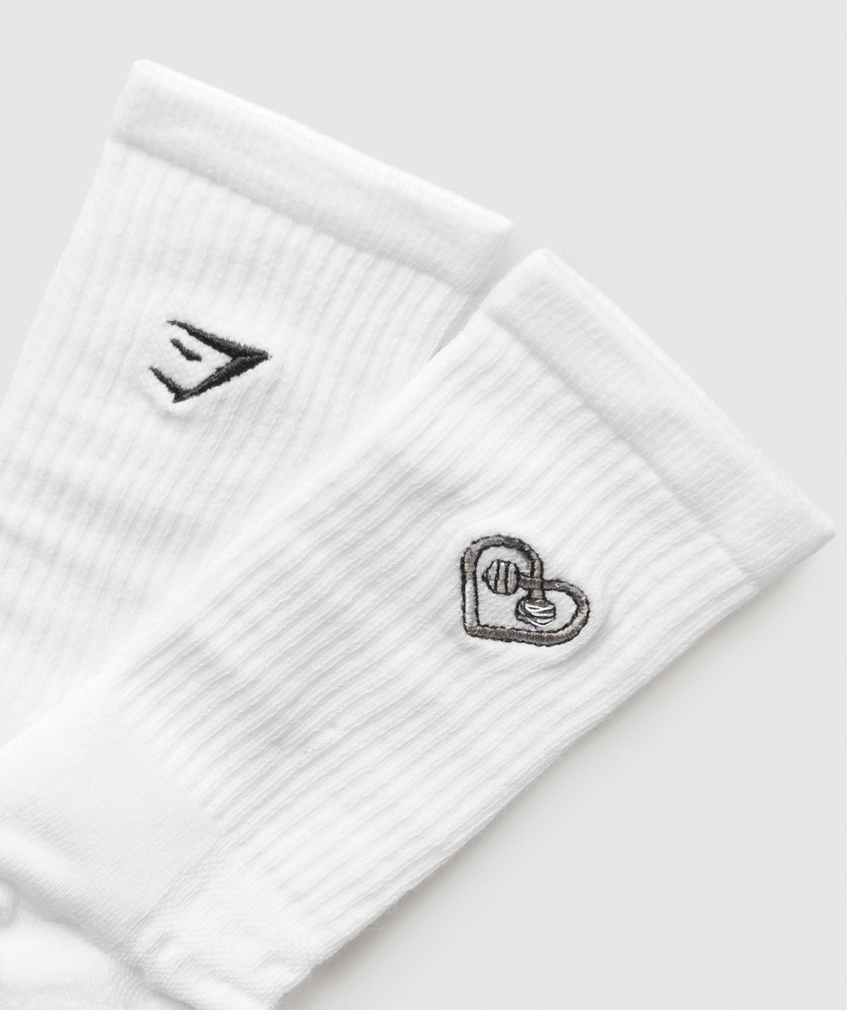 Gymshark GFX Heart Crew Sock Single - White