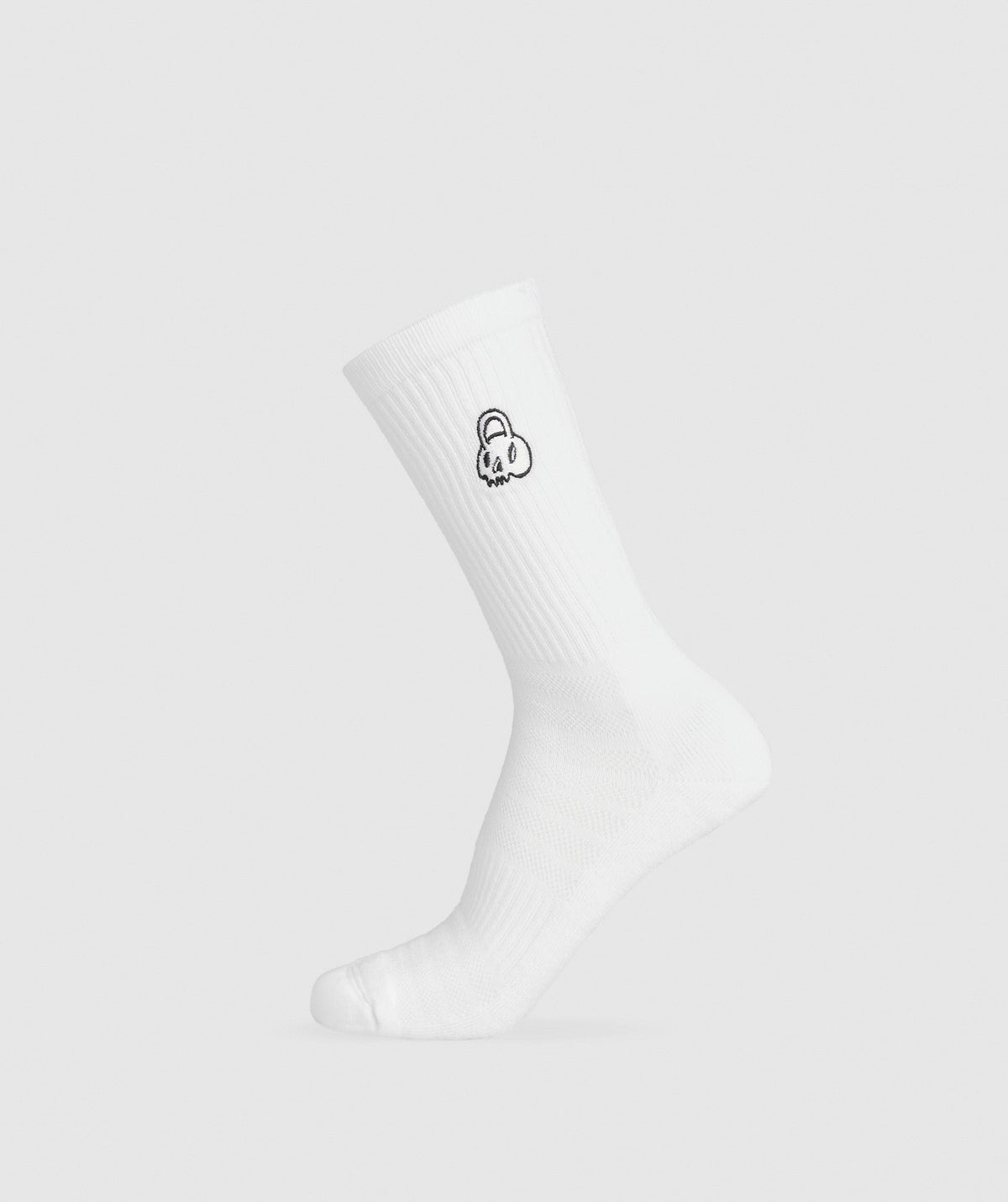 Gymshark GFX Kettlebell Crew Sock Single - White