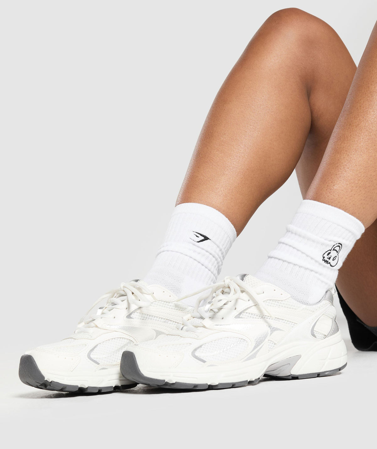 Gymshark GFX Kettlebell Crew Sock Single - White