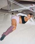 Rib Knit Leg Warmers - Dark Dusty Mauve