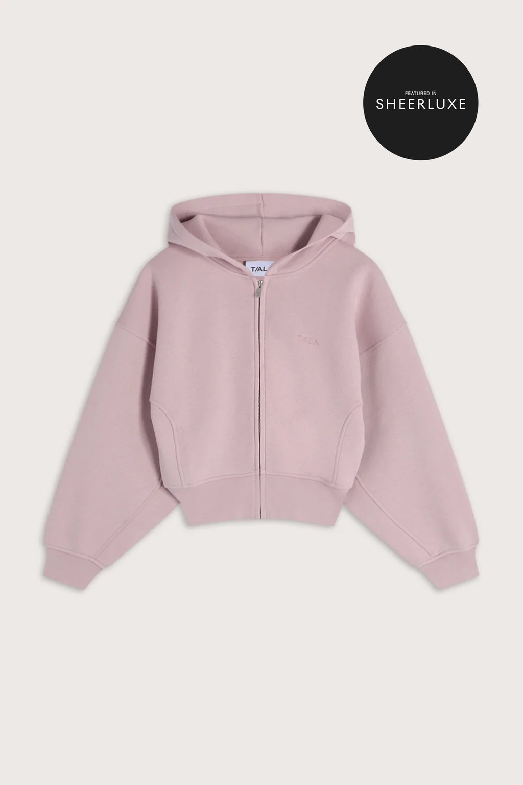 Cocoon Zip Through Hoodie - Blush