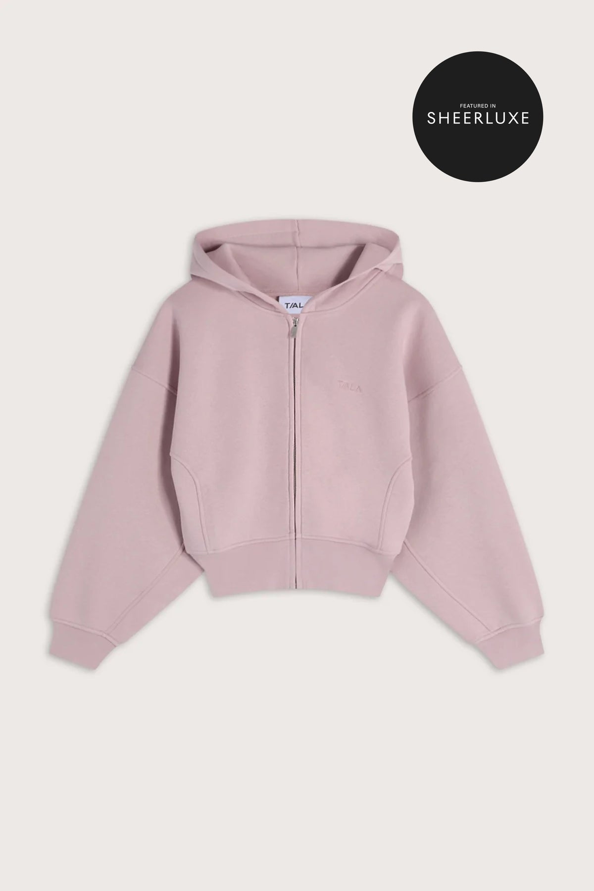 Cocoon Zip Through Hoodie - Blush