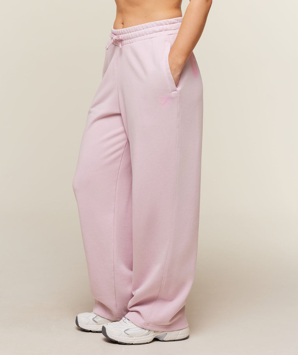 Gymshark Power Straight Leg Pants Short - Haze Pink/Wash