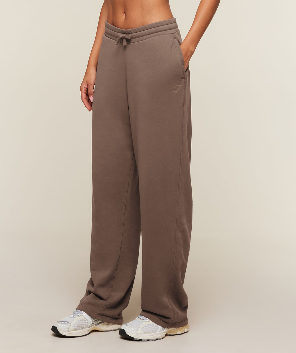 Gymshark Power Straight Leg Pants Tall - Soft Brown/Wash
