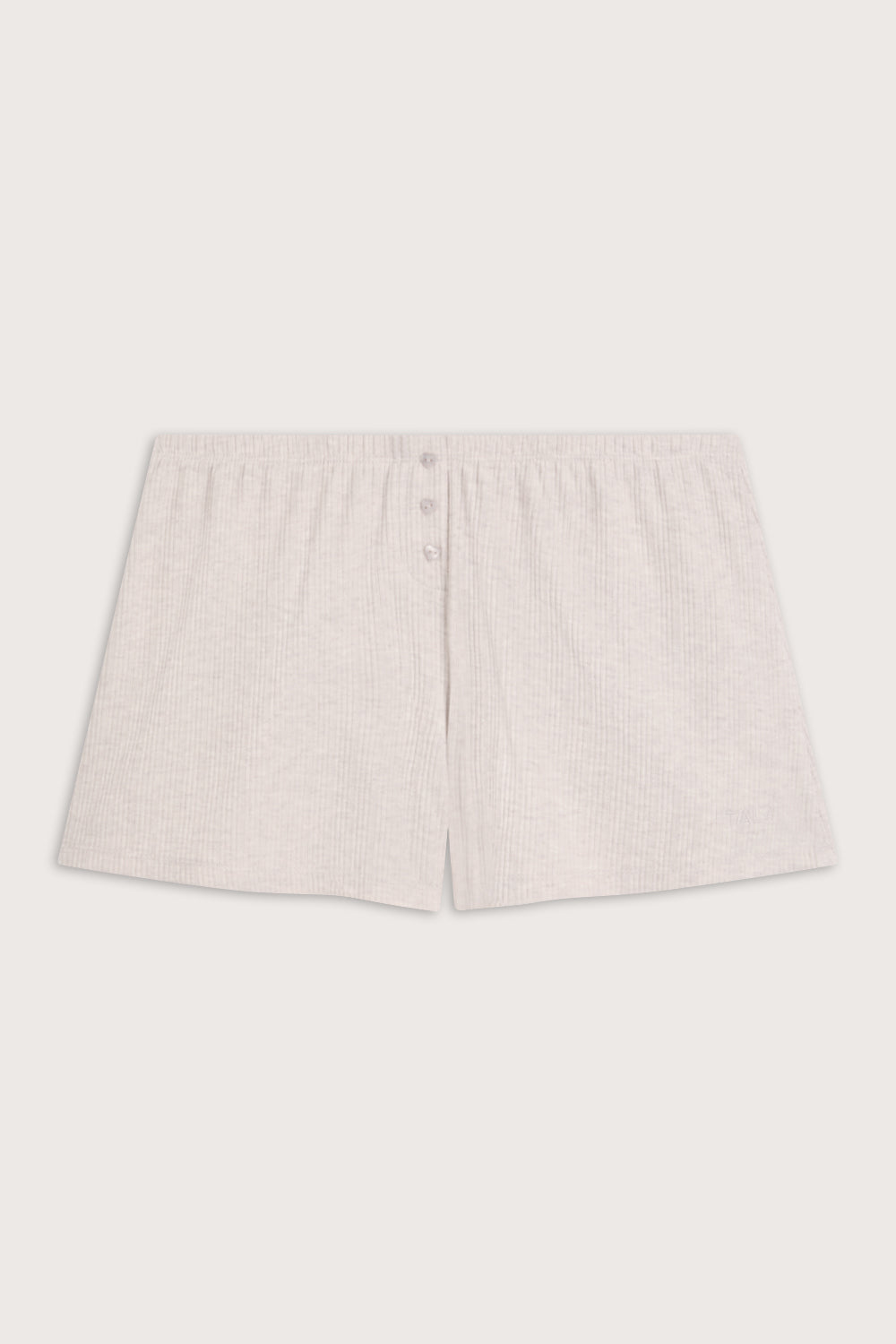 Button Pyjama Shorts - Oat Marl
