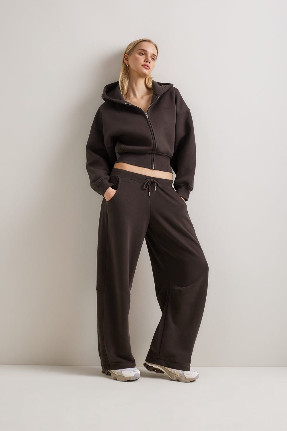 Cocoon Zip Through Hoodie - Americano