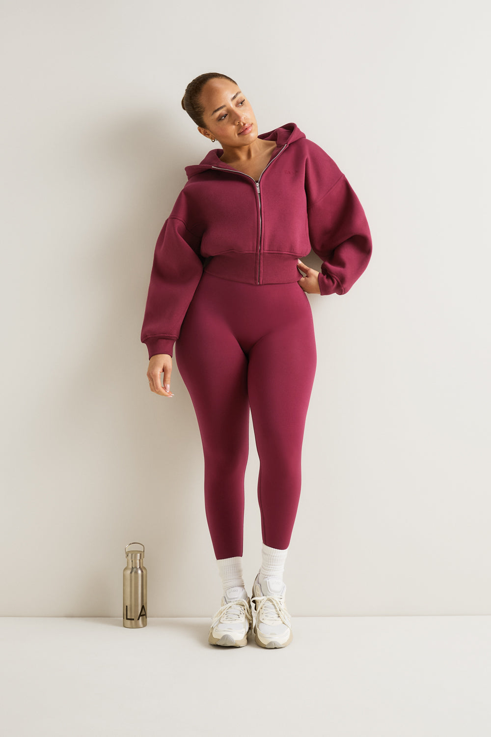 Cocoon Zip Through Hoodie - Cherry Red