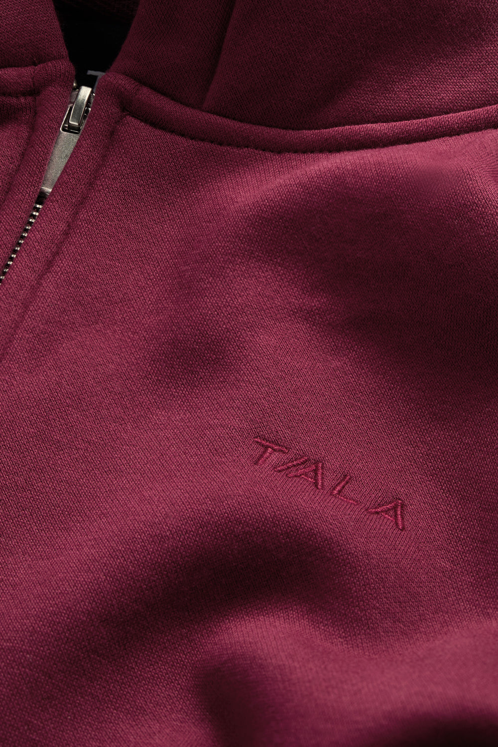 Cocoon Zip Through Hoodie - Cherry Red