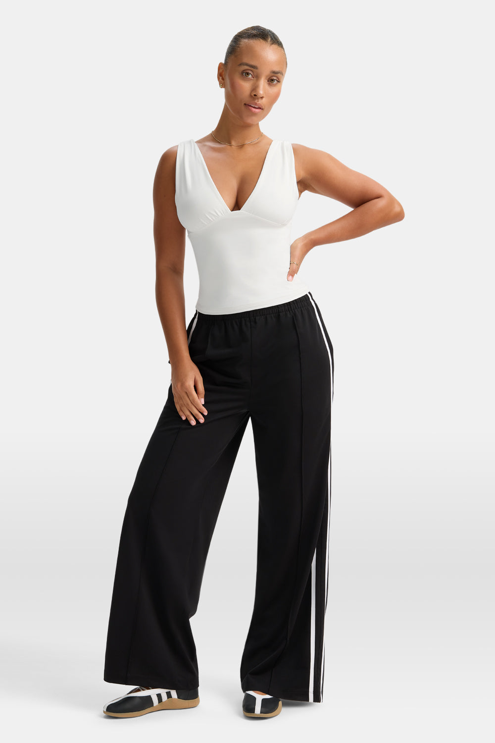 365 Plunge Neckline Top - Coconut Milk