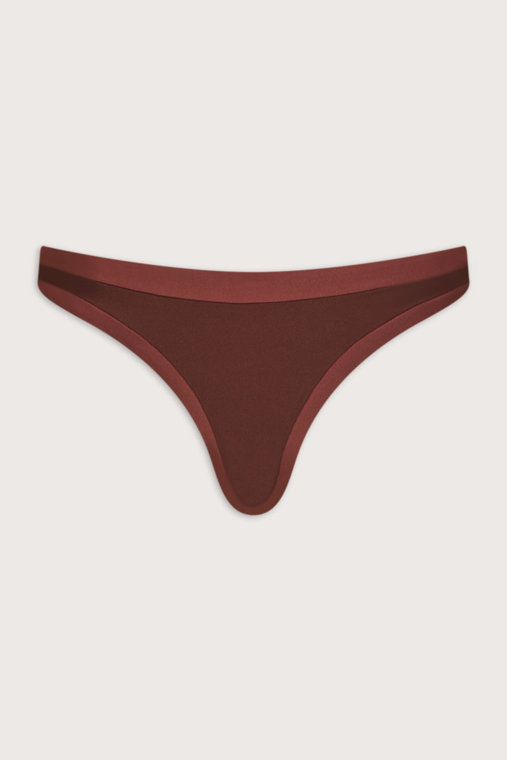 Contrast Mid Rise Bikini Bottom - Deep Rust