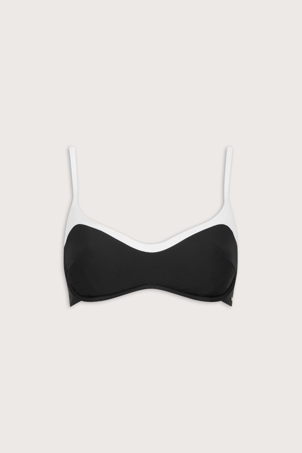 Contrast Underwired Bikini Top - Shadow Black