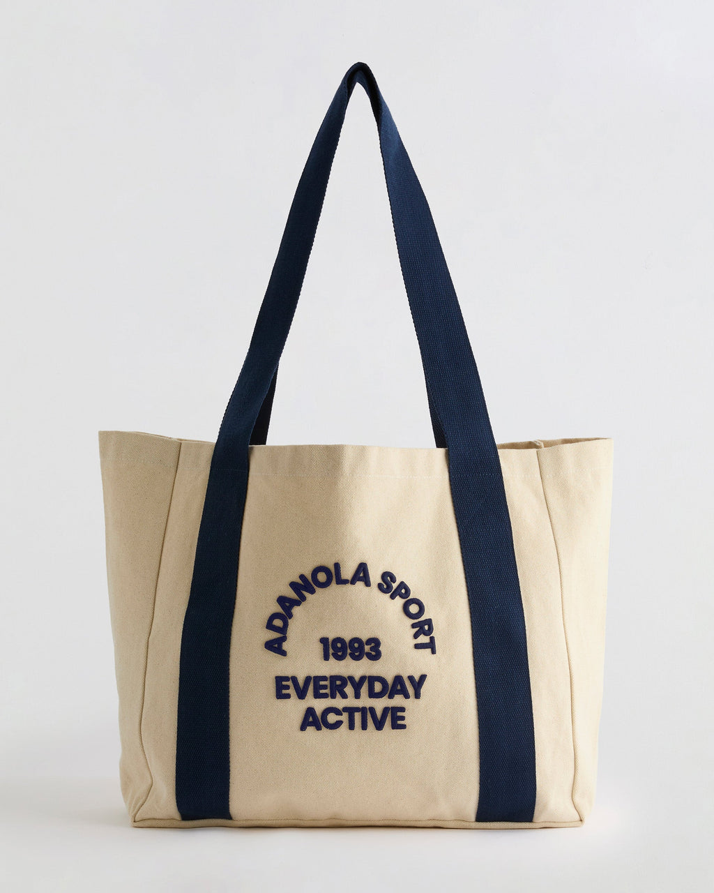 Contrast Canvas Tote Bag - Cream
