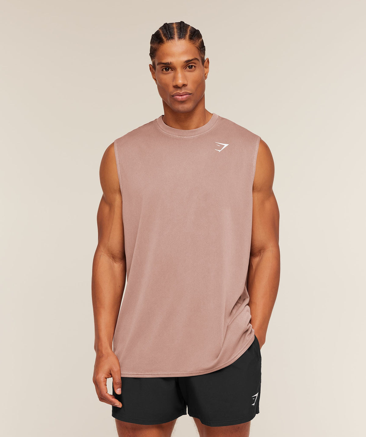 Gymshark Washed Pastels Tank - Taupe Brown/Wash
