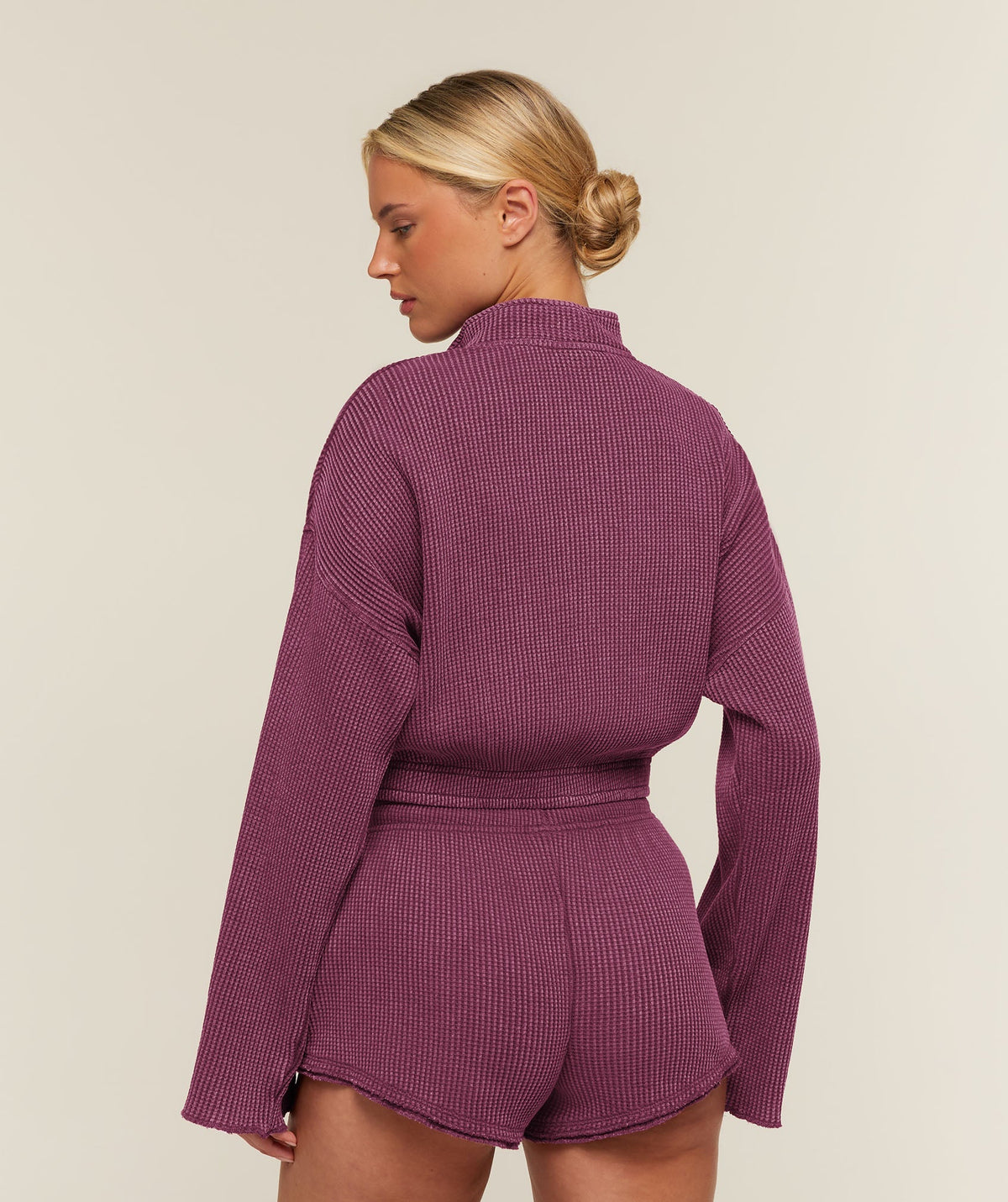 Gymshark Washed Waffle 1/4 Zip - Strength Pink/Wash