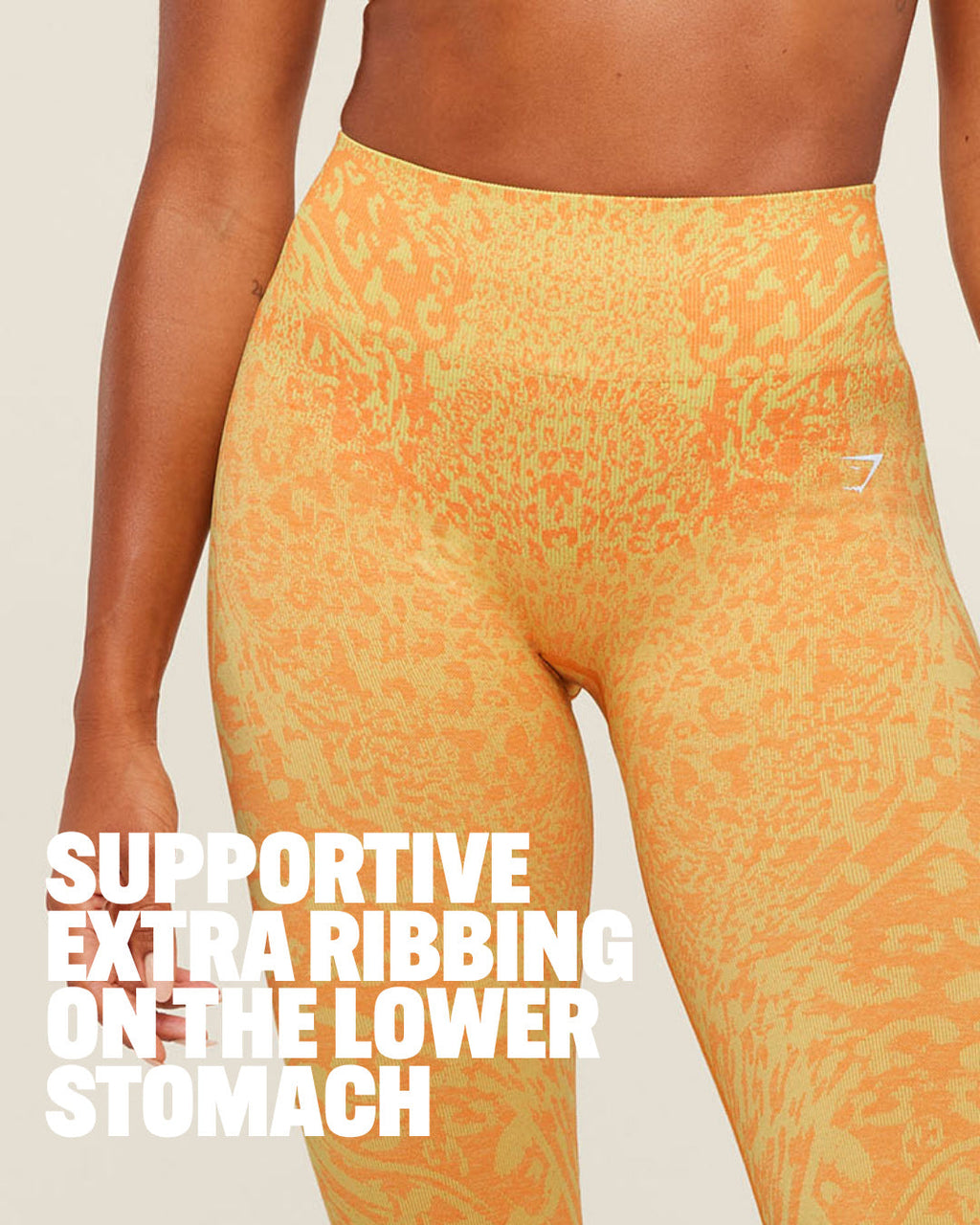Gymshark Adapt Animal Leggings - Sorbet Yellow/Dayglow Peach