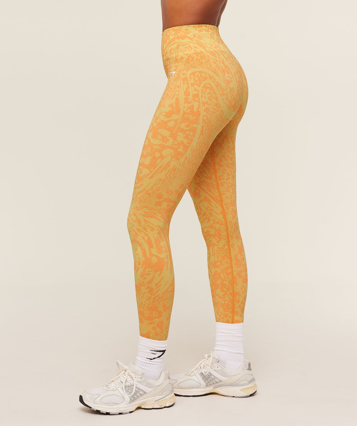 Gymshark Adapt Animal Leggings - Sorbet Yellow/Dayglow Peach