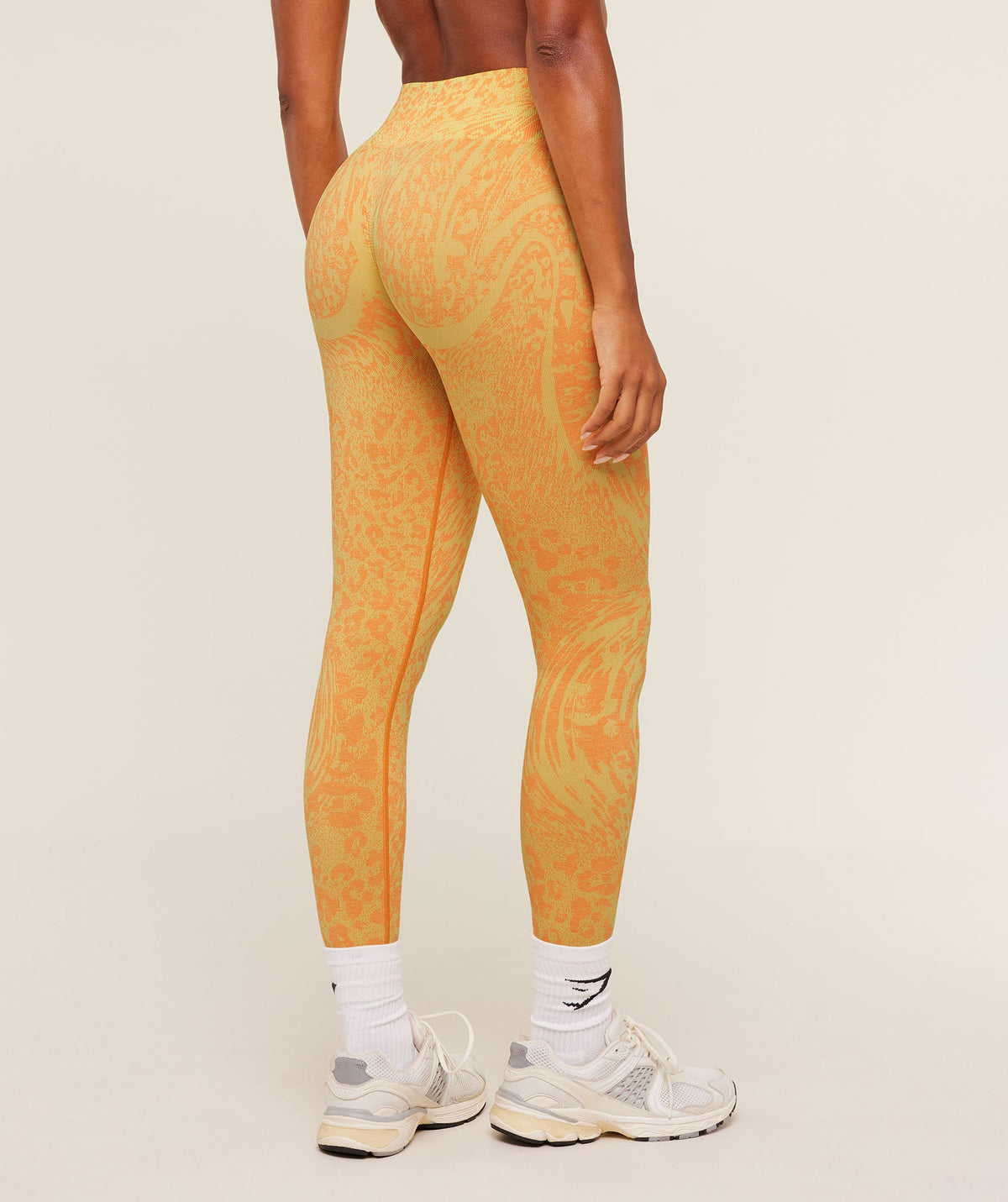 Gymshark Adapt Animal Leggings - Sorbet Yellow/Dayglow Peach
