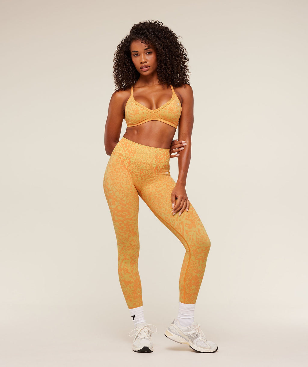 Gymshark Adapt Animal Leggings - Sorbet Yellow/Dayglow Peach