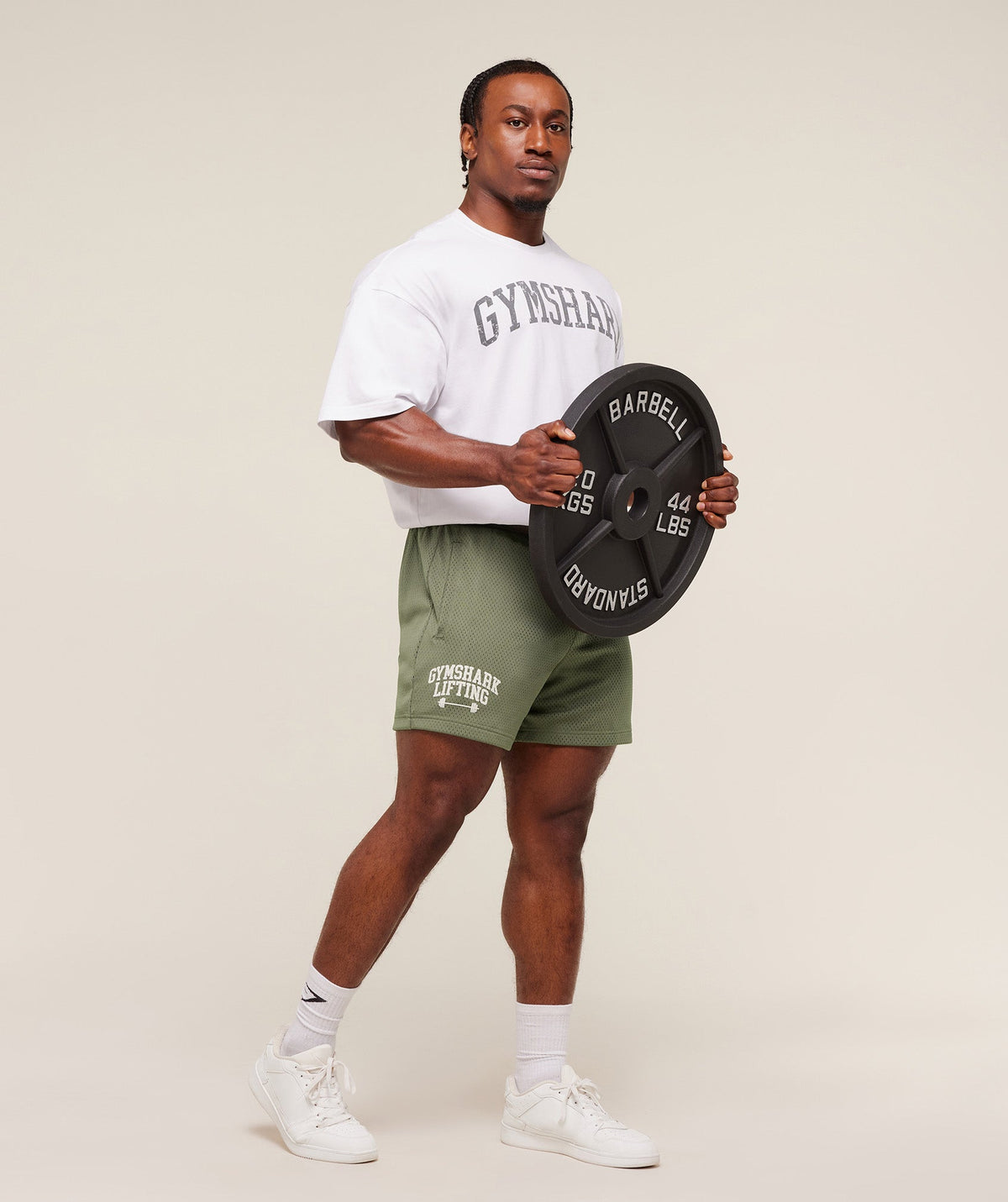 Gymshark Lifting Barbell Mesh 5" Short - Base Green