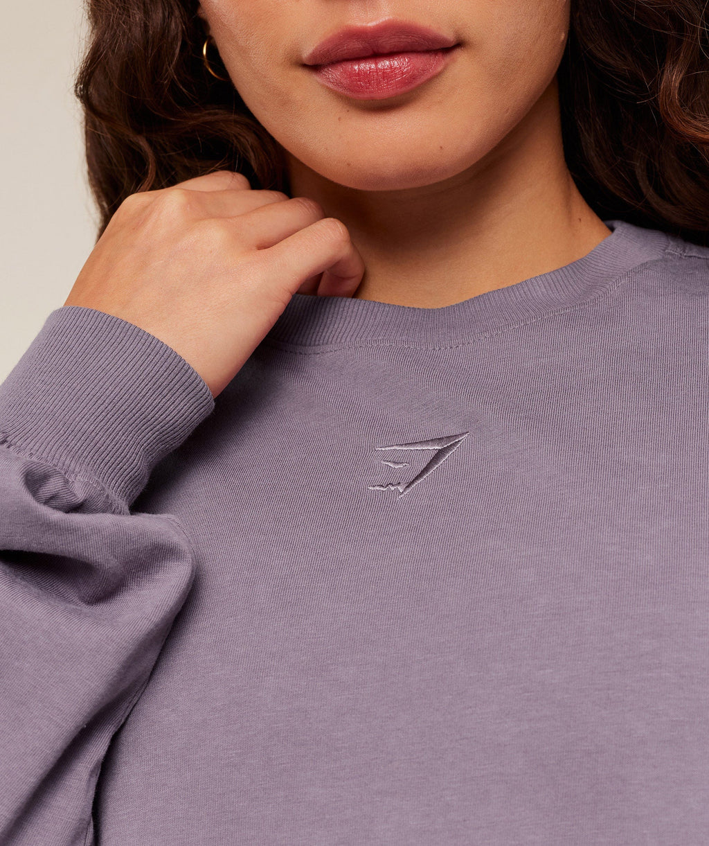 Gymshark Power Washed Long Sleeve Top - Dusk Purple/Acid Wash Small Ball