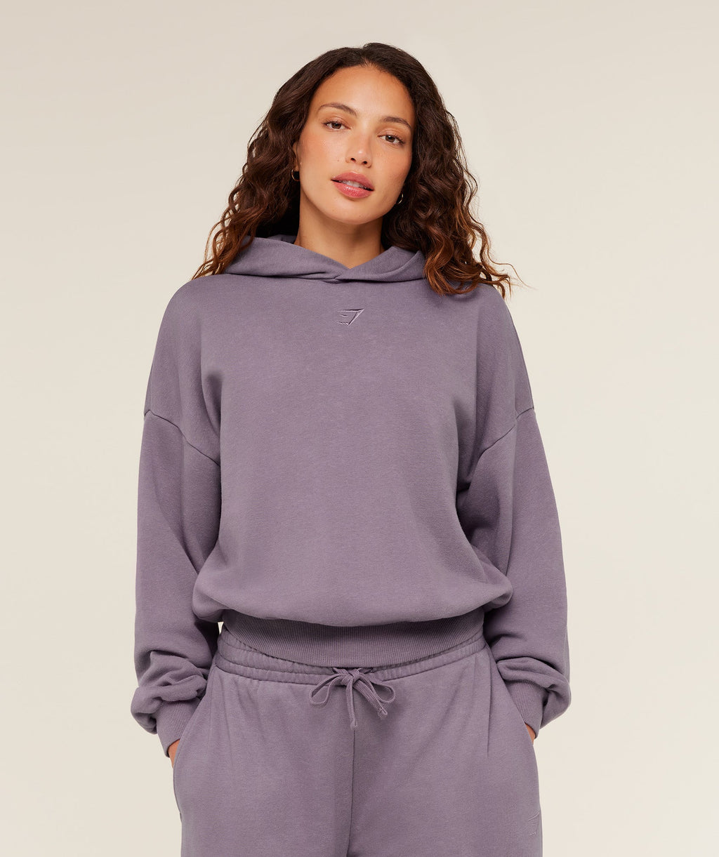 Gymshark Power Washed Oversized Hoodie - Dusk Purple/Acid Wash Small Ball