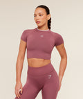 Gymshark Relay Seamless Short Sleeve Crop Top - Reset Pink/Light Pink