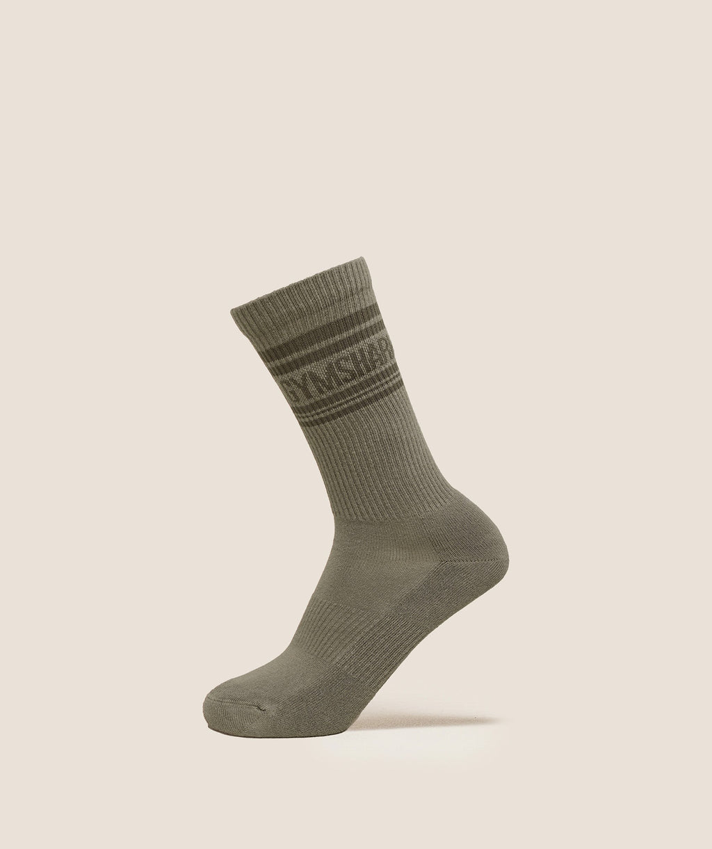 Gymshark Stripe Crew Single - Linen Brown/Camo Brown