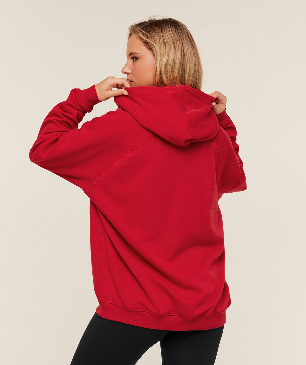 Gymshark Training Oversized Fleece Hoodie - Carmine Red