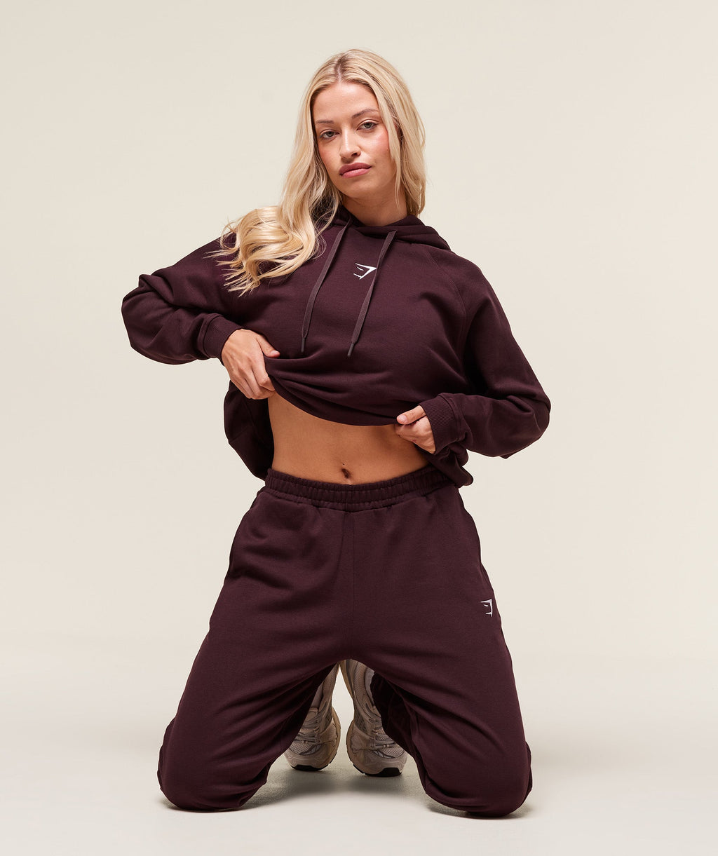 Gymshark Training Oversized Fleece Hoodie - Cherry Purple