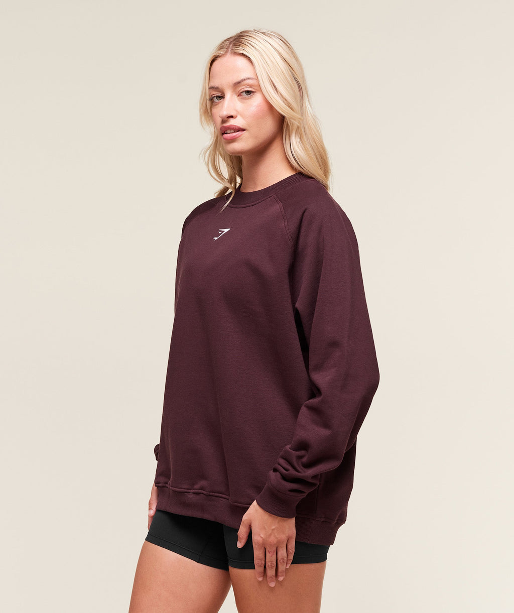 Gymshark Training Oversized Fleece Sweatshirt - Cherry Purple