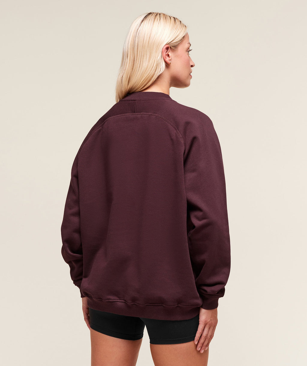 Gymshark Training Oversized Fleece Sweatshirt - Cherry Purple
