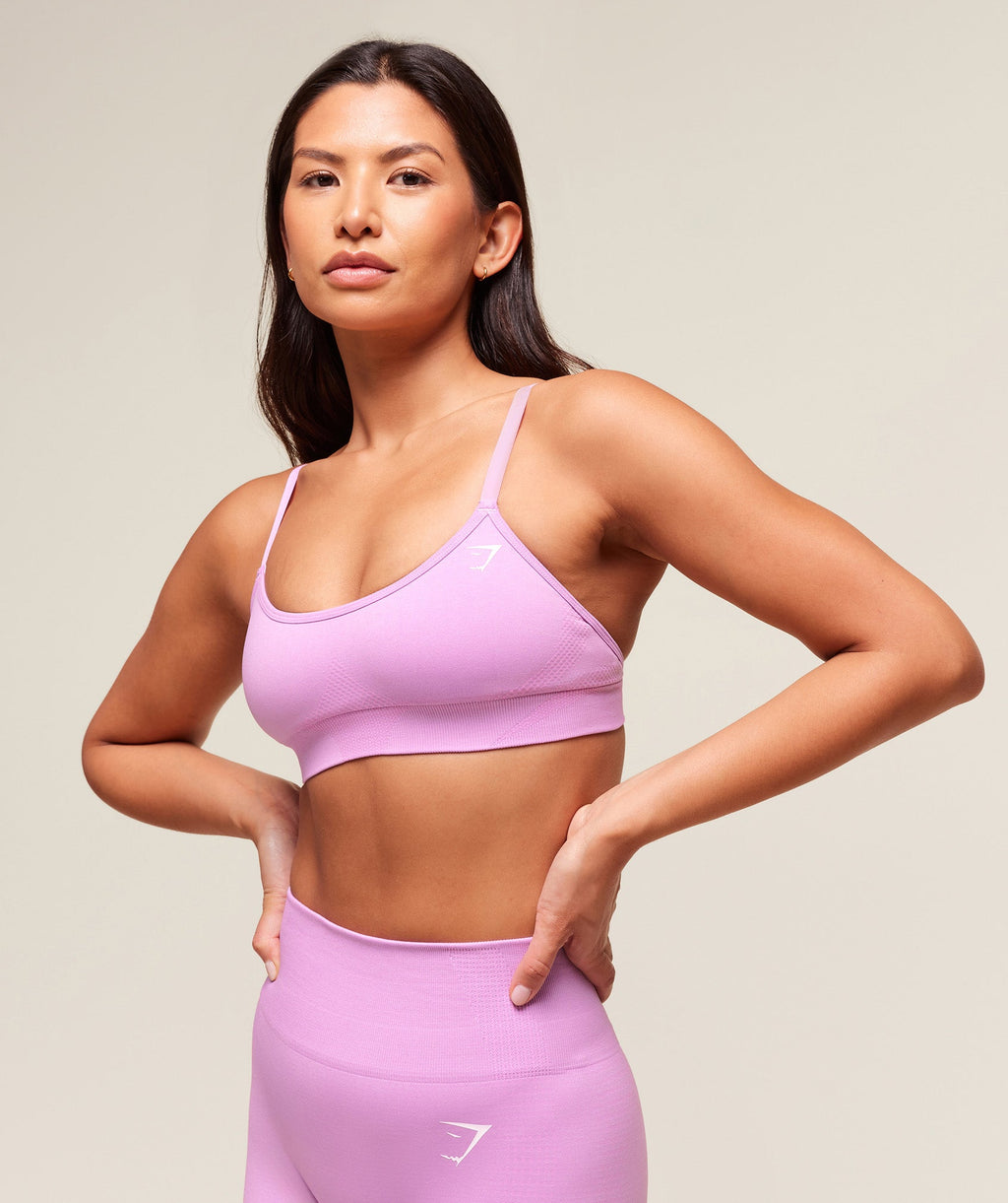 Gymshark Vital Seamless Minimal Sports Bra - Sour Pink/Marl